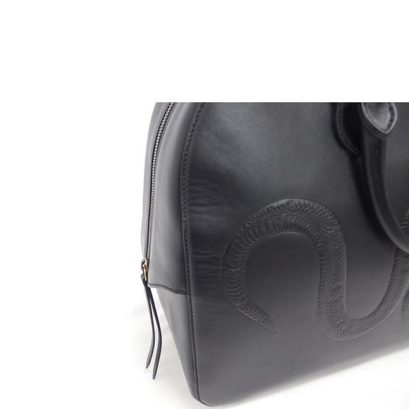 Gucci Snake Leather Boston Bag Black - Picture 9 of 12